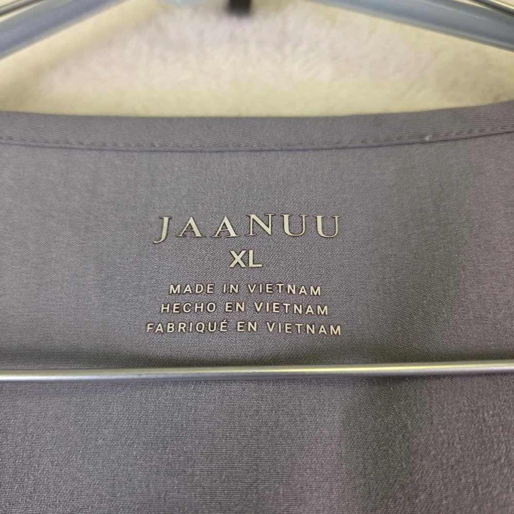 Jaanuu Womens Grey Scrub Set Top XL and Jogger Pants Size L Medical Uniform